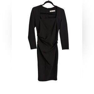 Zara Sophisticated Black Long Sleeve Dress